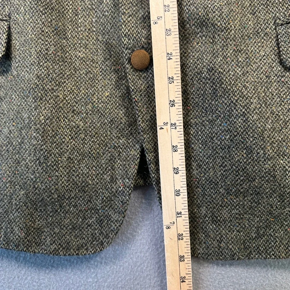 Astor & Black Harris Tweed Blazer Mens Brown Wool Sport Coat Elbow Patches 51